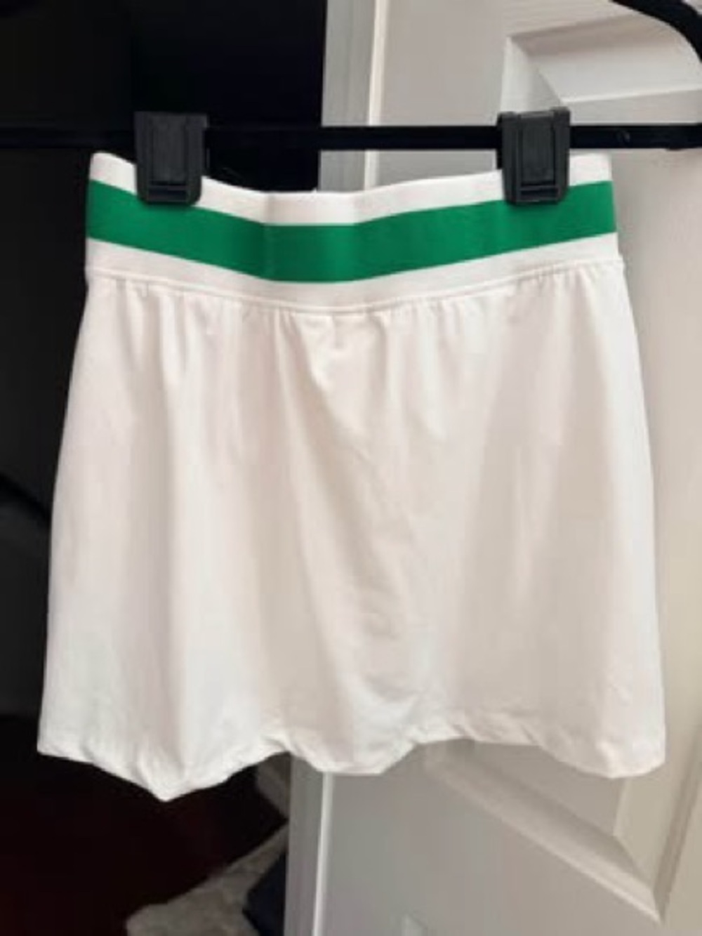 NWT Women S Athletic White Skirt with Green Waistband